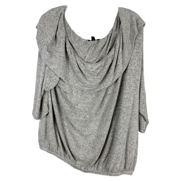 Lane Bryant Plus Size 22 24 Top Gray Knit Off Shoulder‎ Banded Sweater 463 - Picture 1 of 9